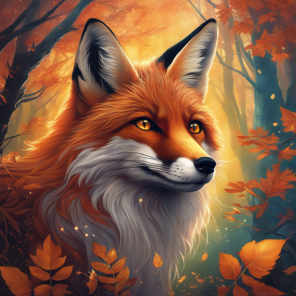 beautiful fox drawing