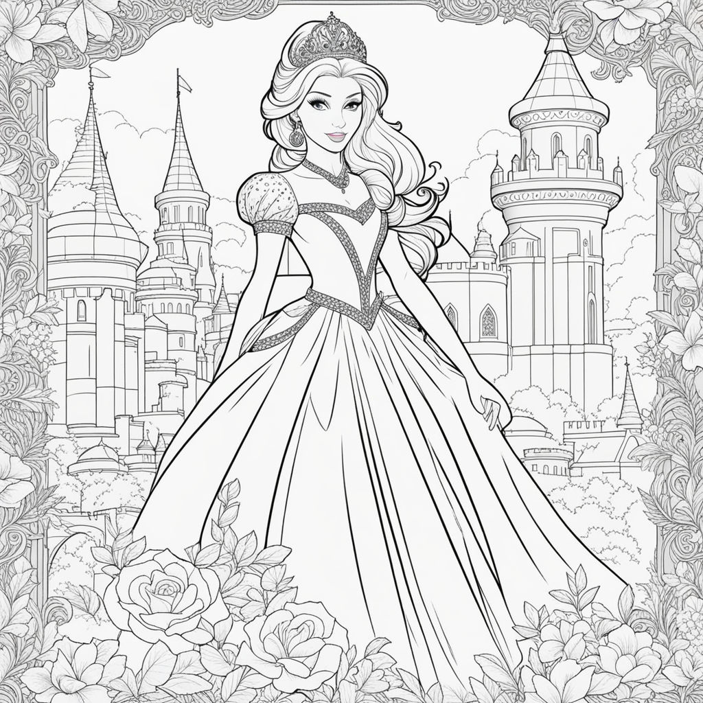 Beautiful princess suitable for children's coloring page vector  illustration 7334356 Vector Art at Vecteezy
