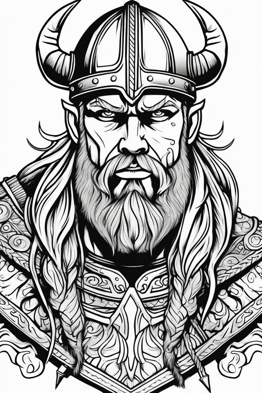 viking face drawing