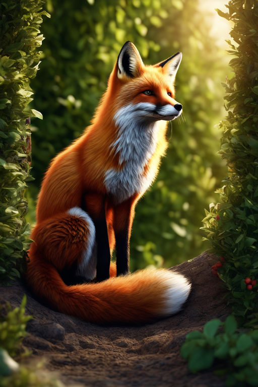 beautiful fox drawing