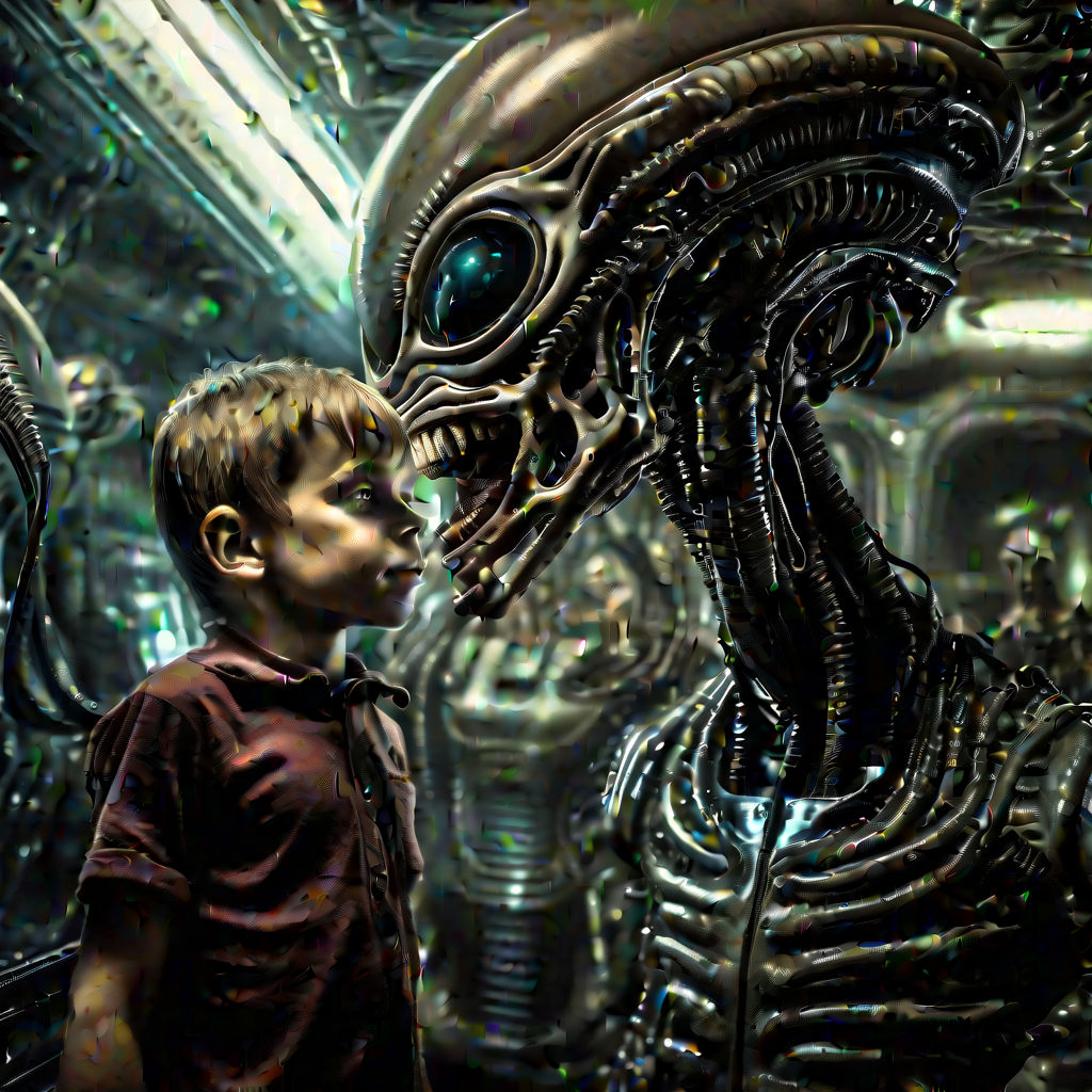 alien kissing a beautiful male