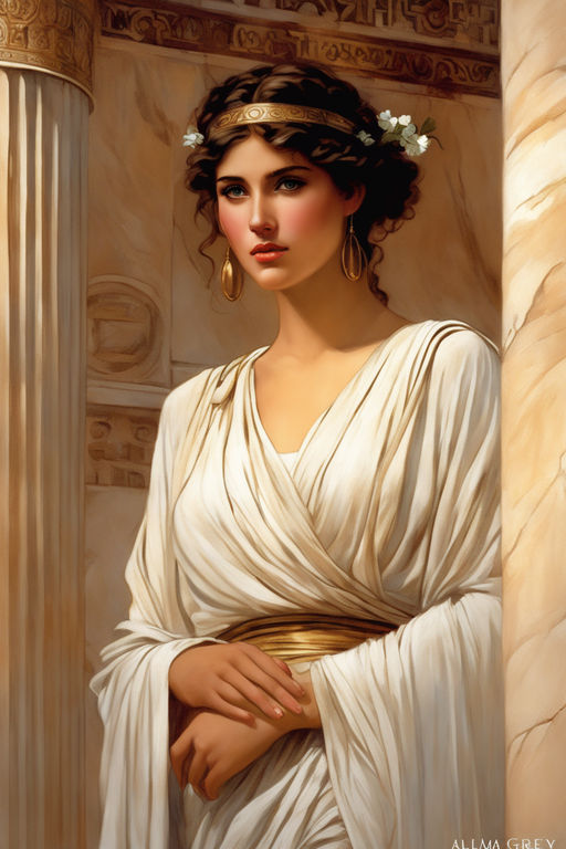 ancient greek woman painting