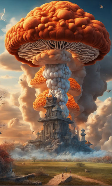 mushroom cloud painting