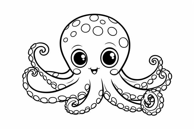 baby octopus coloring page