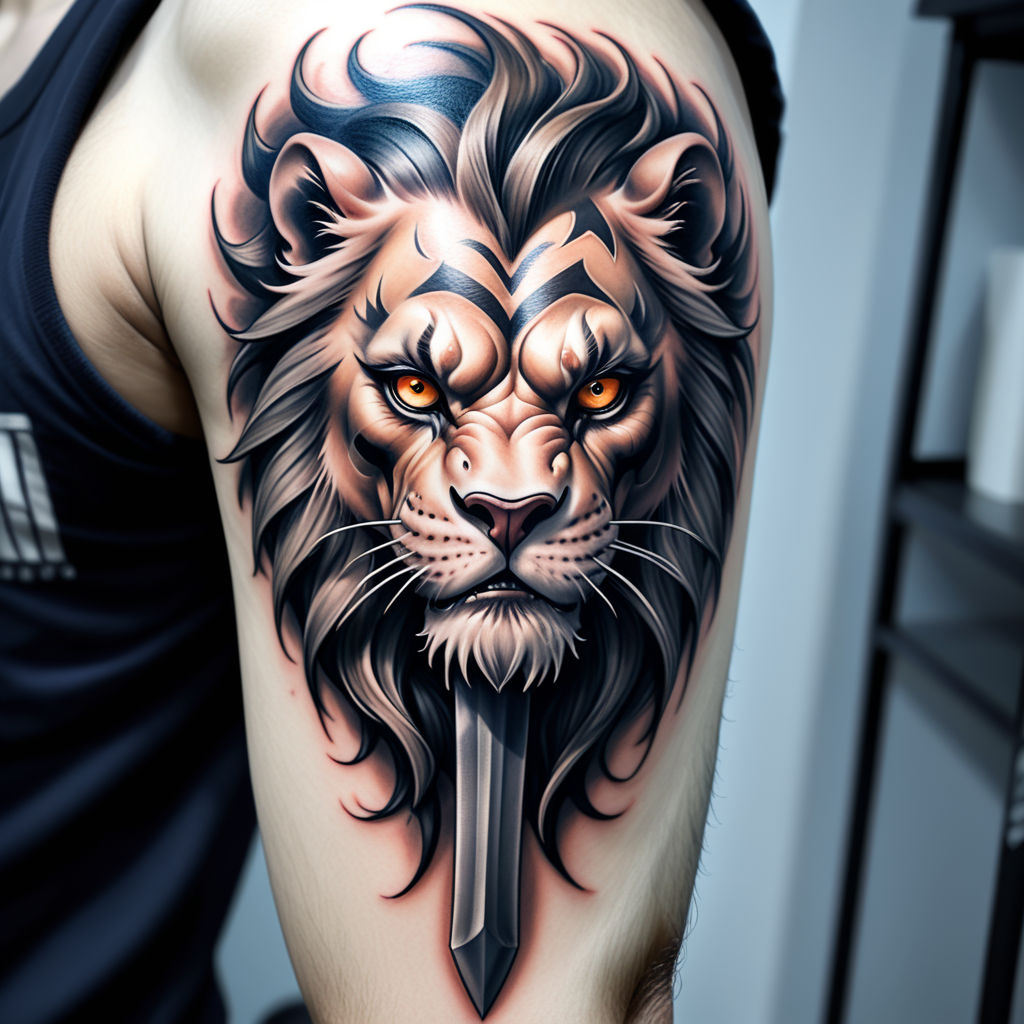 103 Black and Grey Tattoos for Men [2024 Inspiration Guide] | Lion tattoo,  Grey tattoo, Lion tattoo design