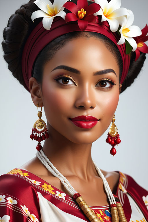 Portrait of beautiful Nigerian Woman wearing traditional Igbo dress Stock  Photo