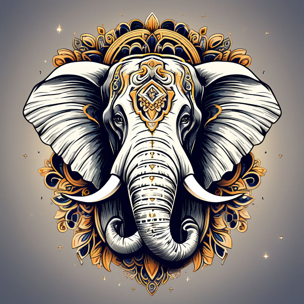 Purple Elephant Flowers Tattoo Design – Tattoos Wizard Designs