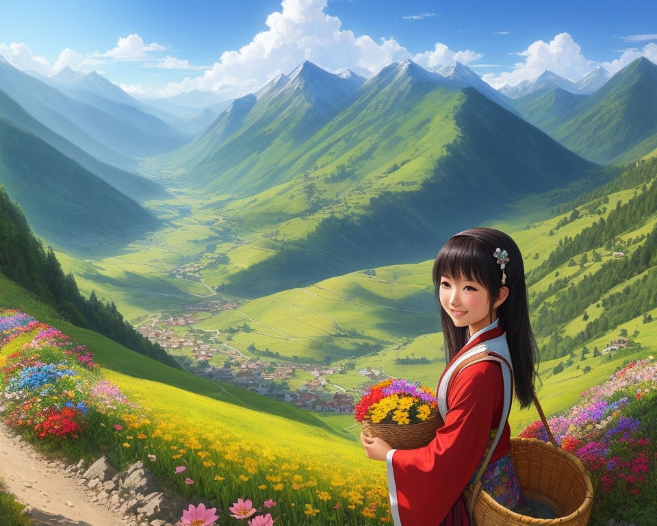 Anime Girls in a Wildflower Field 8k Graphic · Creative Fabrica