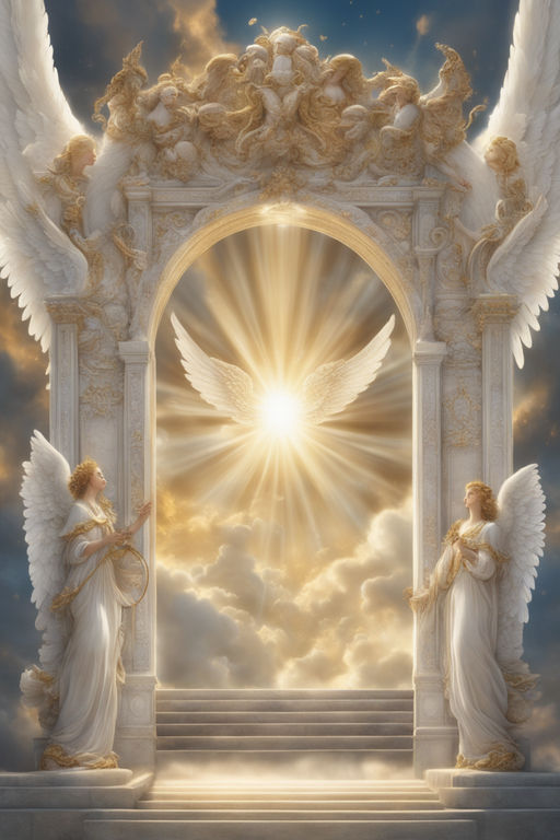 heaven gates with angels