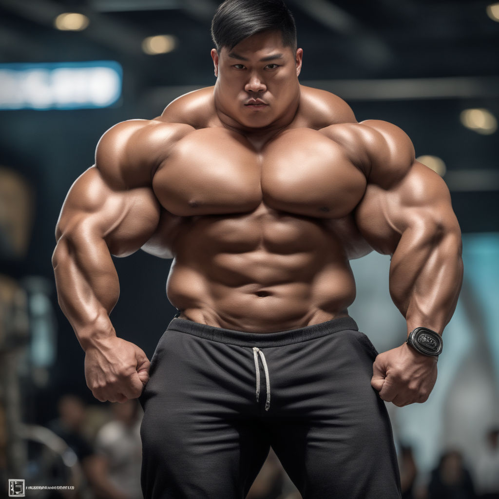 Huge asian pecs