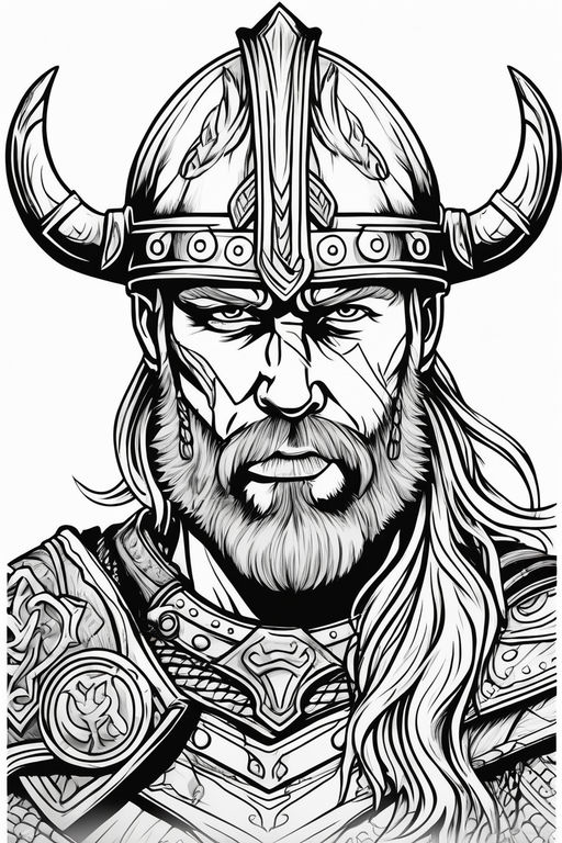 viking warrior head drawing