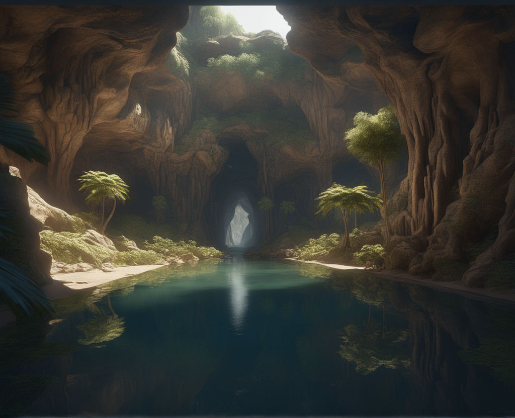 ArtStation - Magic Water Cave - own concept