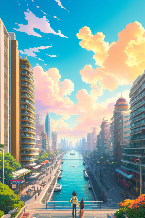 Anime City Sunset Skyline anime city sunset skyline HD wallpaper   Wallpaperbetter