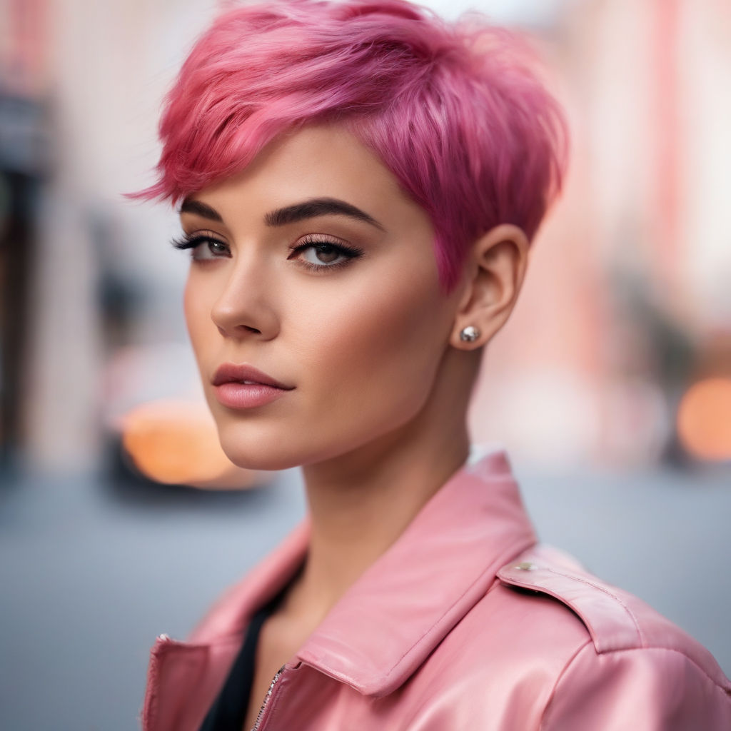 pixie haircut pink