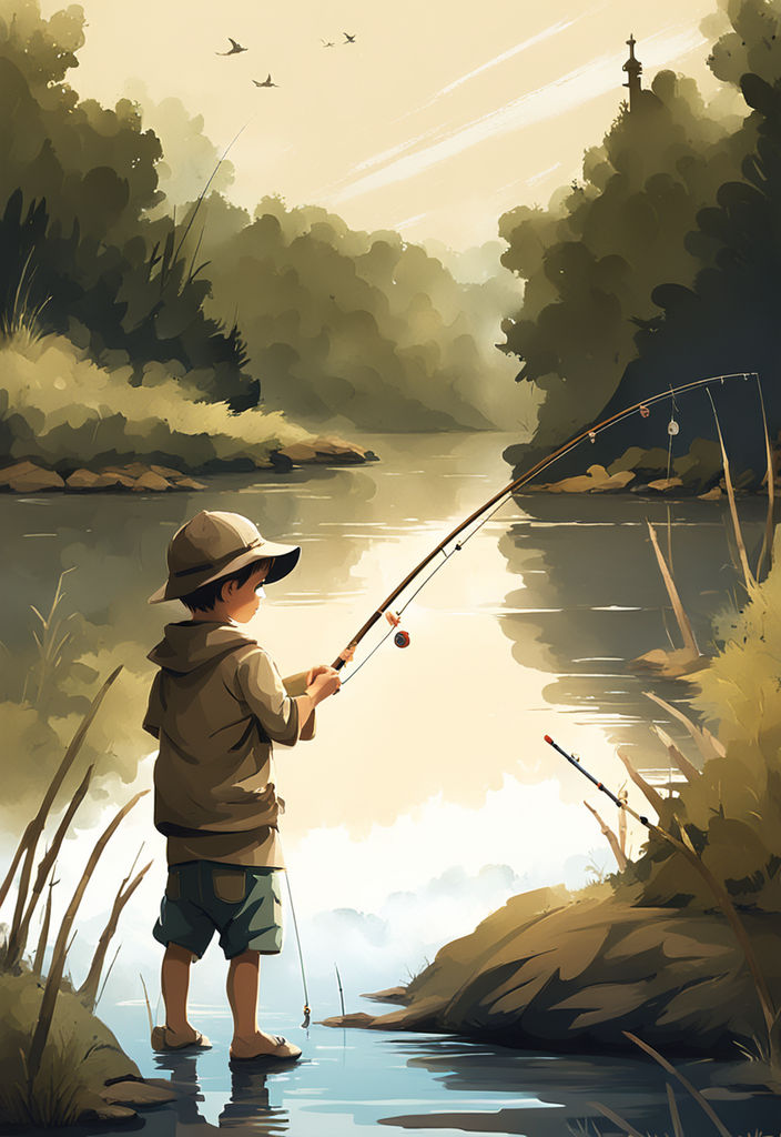 young man fishing - Playground