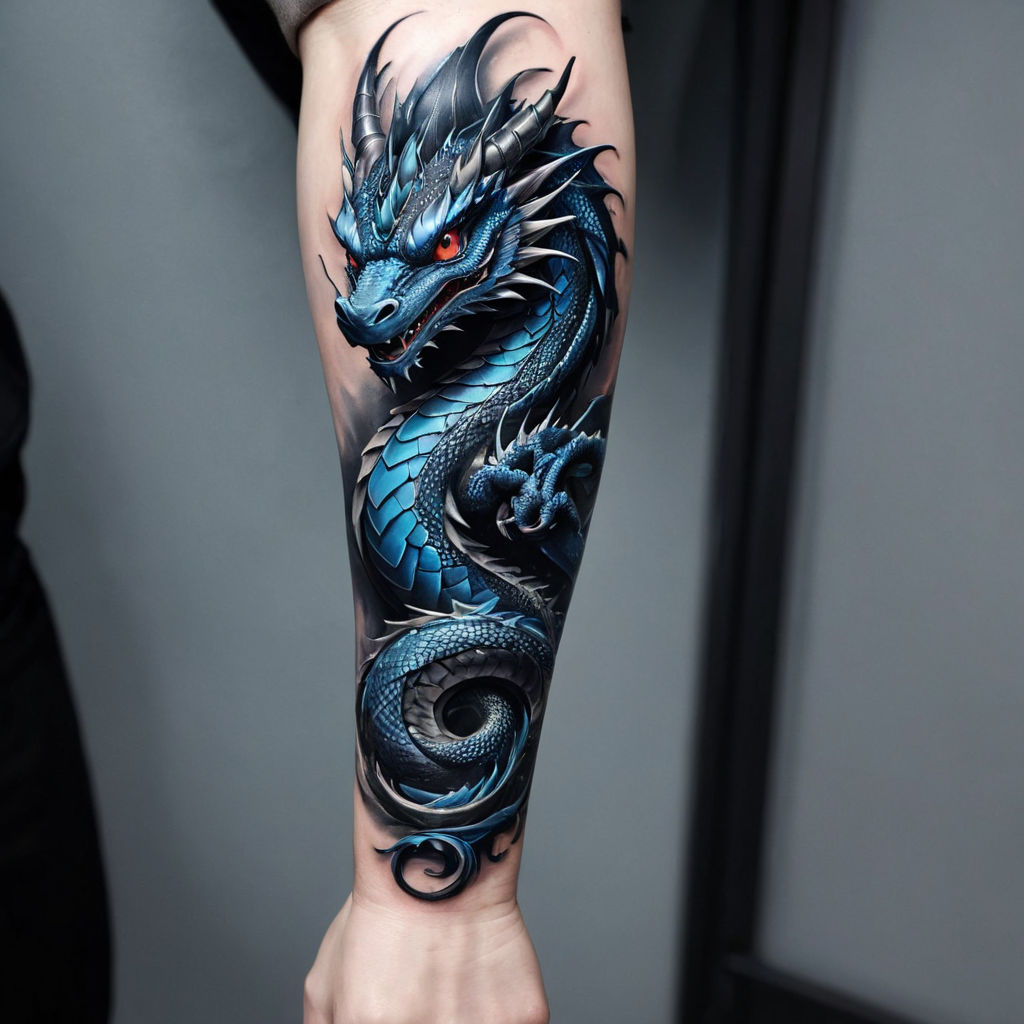 Small And Colorful Dragon Tattoo Ideas For Men