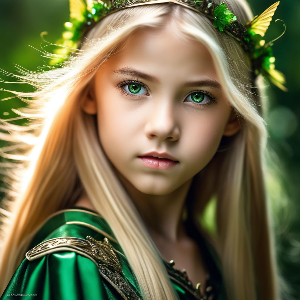 little girl with blonde hair and green eyes