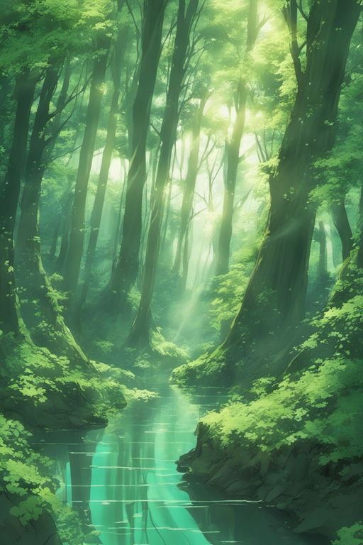 anime scenery forest