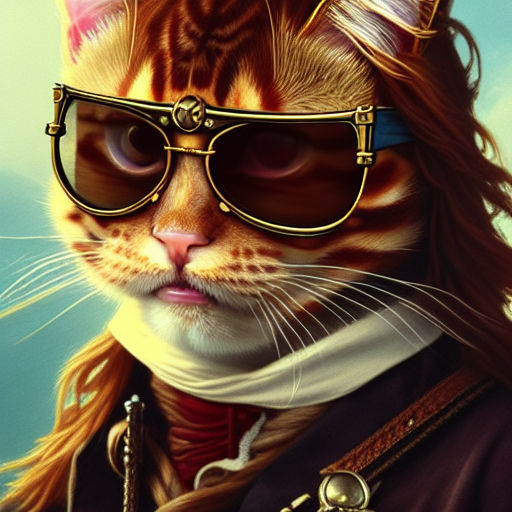 Portrait of a cat with gucci glasses - Playground