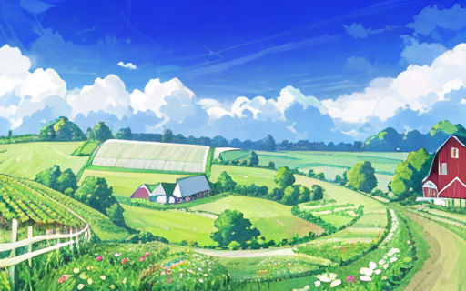 Anime Farm Landscape