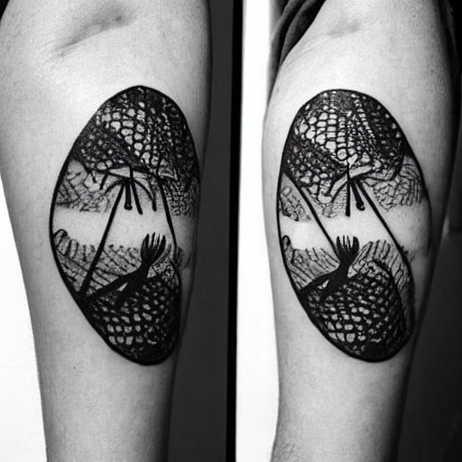 black and white sunset tattoo