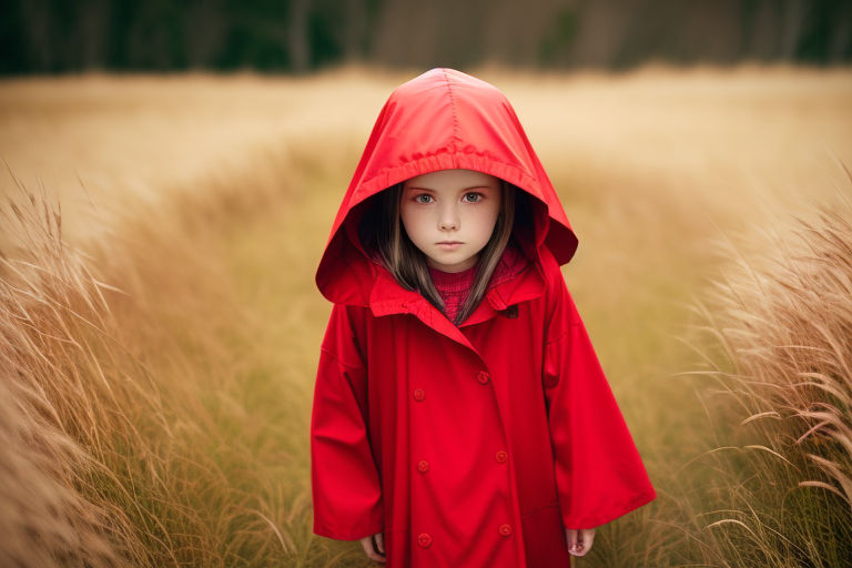 Bright red shop raincoat