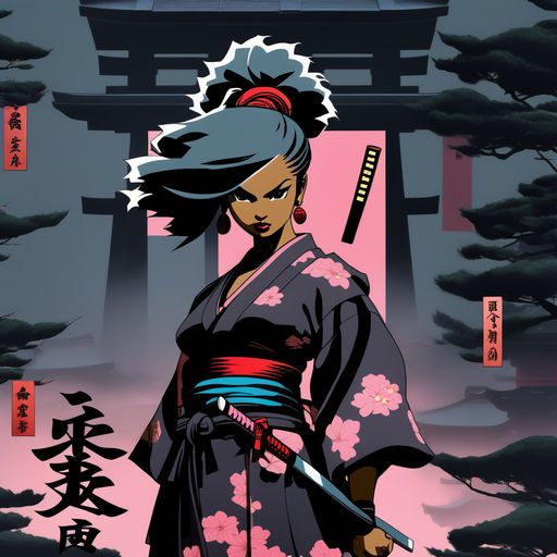 Afro samurai - AJ - Digital Art, People & Figures, Female Form, Other  Female Form - ArtPal