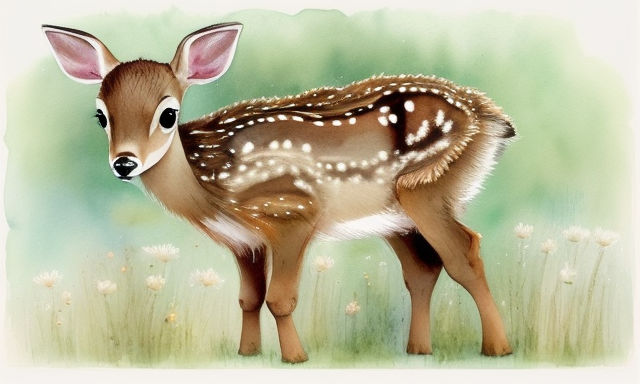 Cute Cartoon Summer Girl with Little Fawn Stock Illustration - Illustration  of people, fawn: 134693247