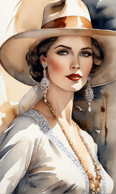 vintage lady drawing