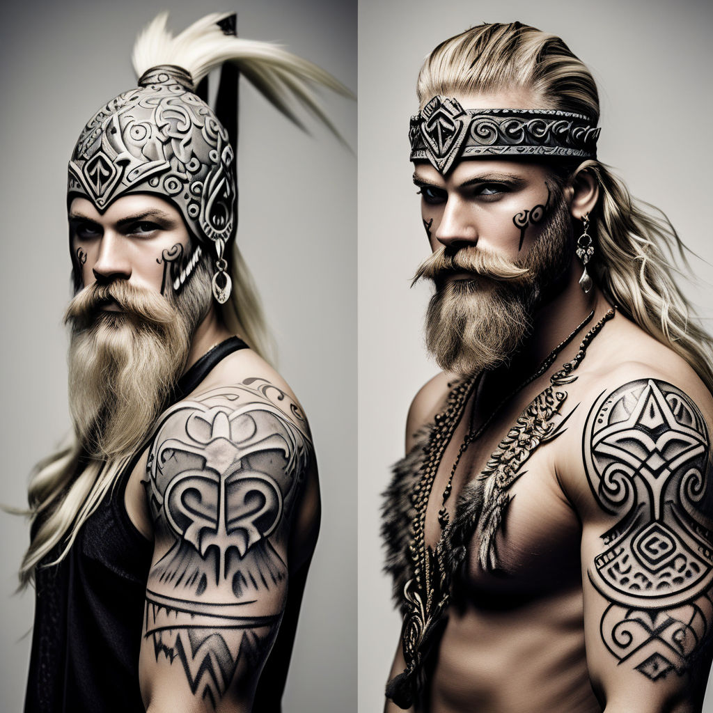 Germanic tribes and spirituality on Tumblr: Depiction of how viking tattoos  would have looked like.