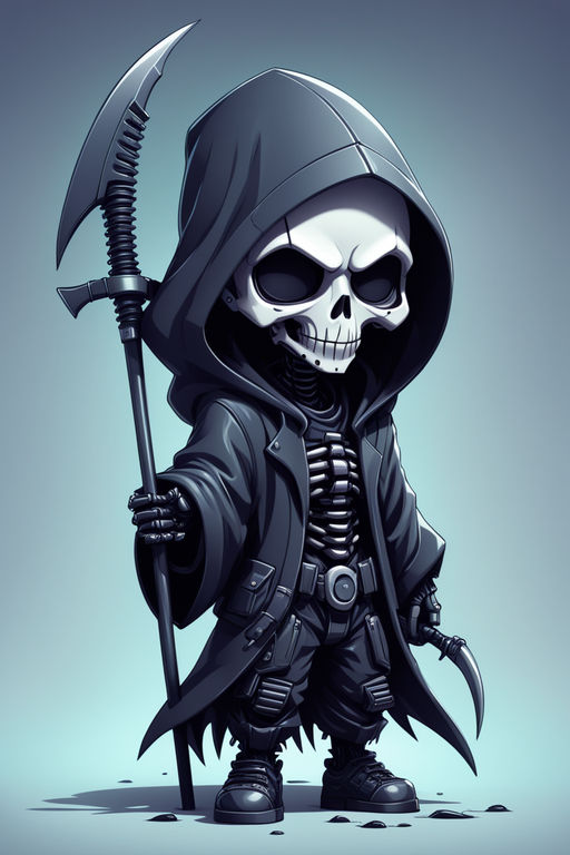 Halloween Grim Reaper Chibi Anime Graphic by vect studio