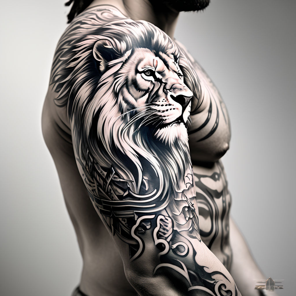 Lion Close up by Pepper : Tattoos