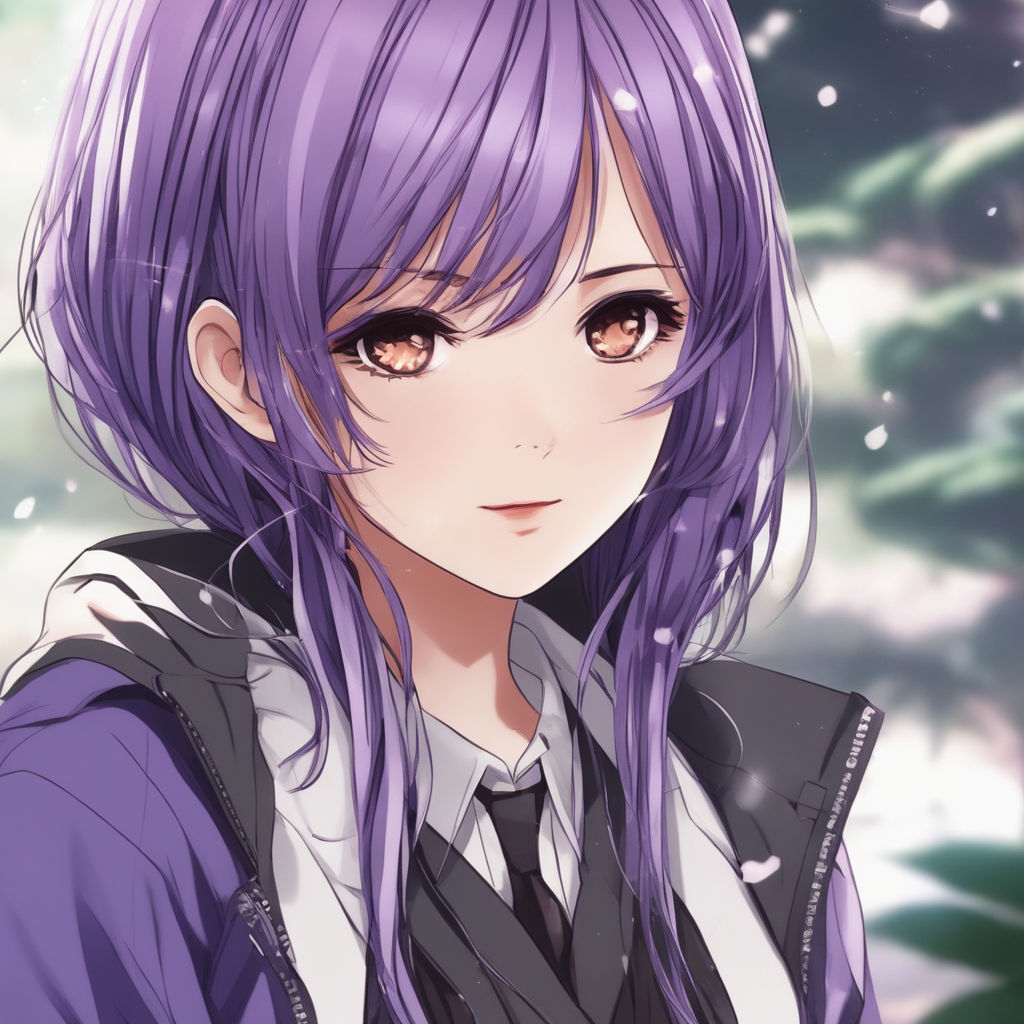 purple hair anime girls