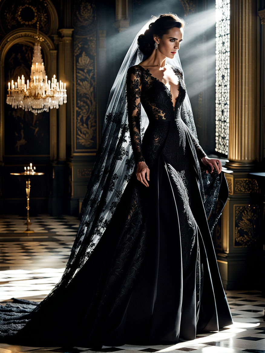 Ornate Victorian Lady Mourning Veil  Goth Glamour Clothing – La Femme En  Noir