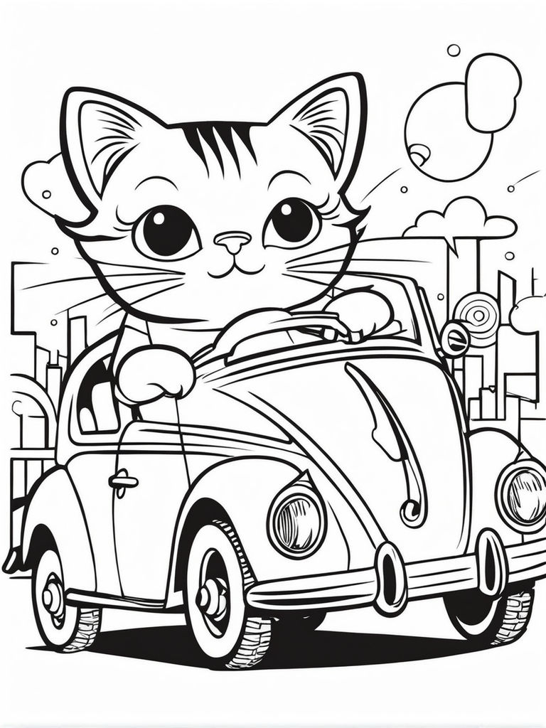 Simple car outline coloring page ✓ Lulu Pages