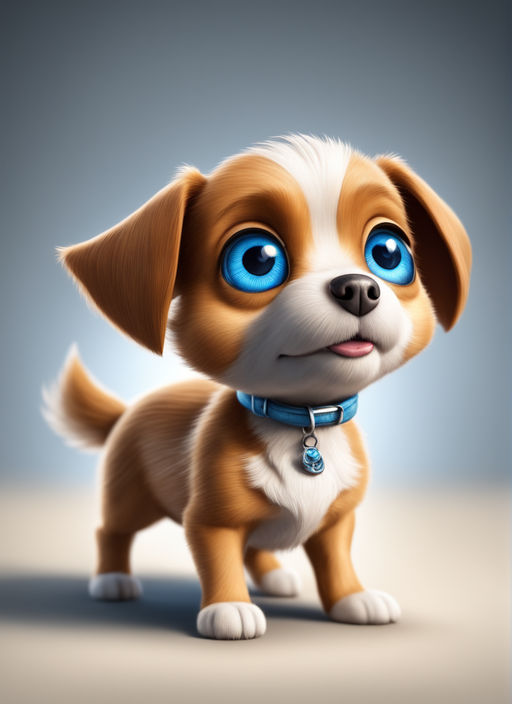 cute cartoon dogs with big eyes to draw