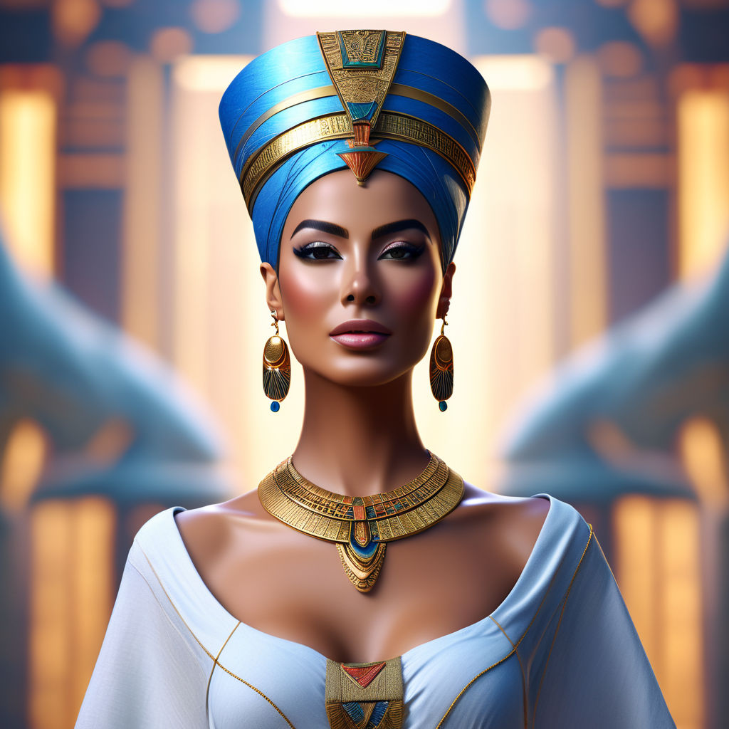 Create full body a stunning anime girl with Egyptian style like