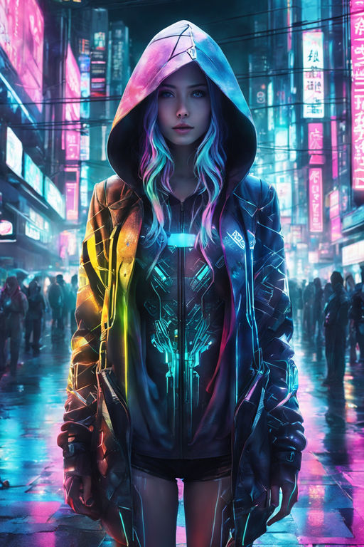 Cyber City, Misty, Neon, world, Cyberpunk, light, AI, HD phone wallpaper