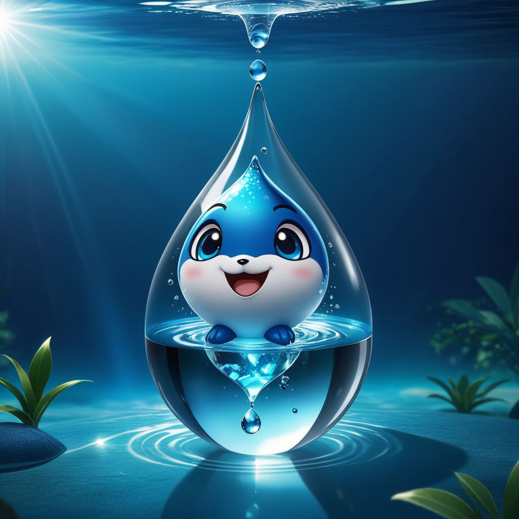 cute magic water spirit close macro portrait - Playground