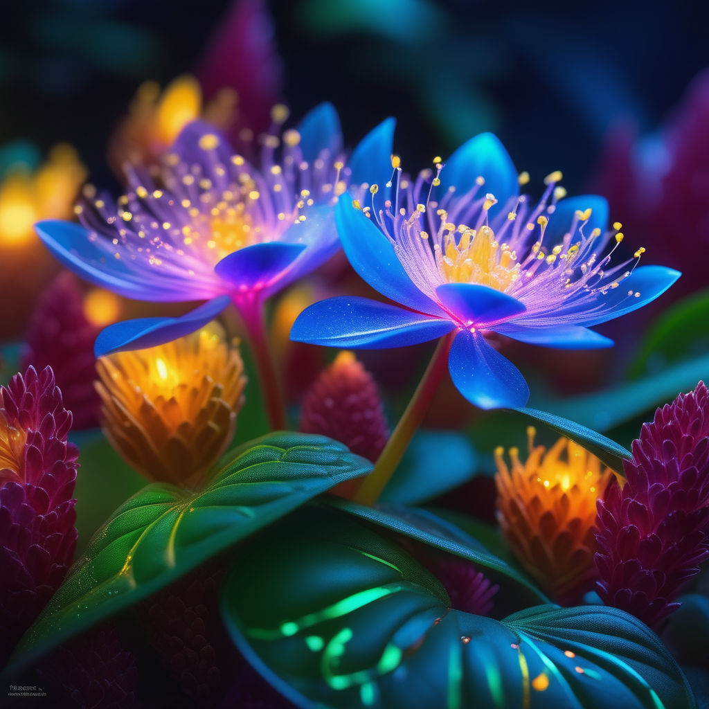 ArtStation - Neon flowers