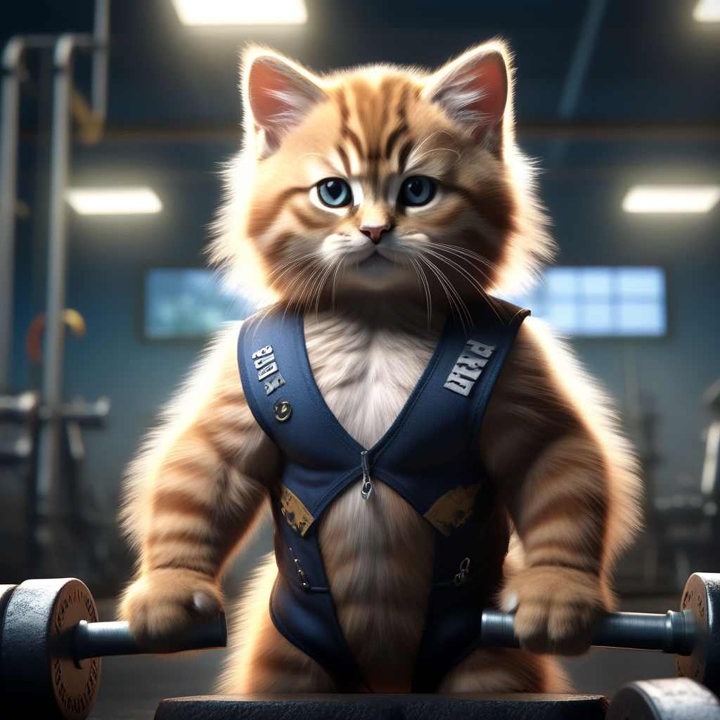 a cat in body building - Playground