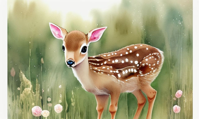Cute Cartoon Summer Girl with Little Fawn Stock Illustration - Illustration  of people, fawn: 134693247
