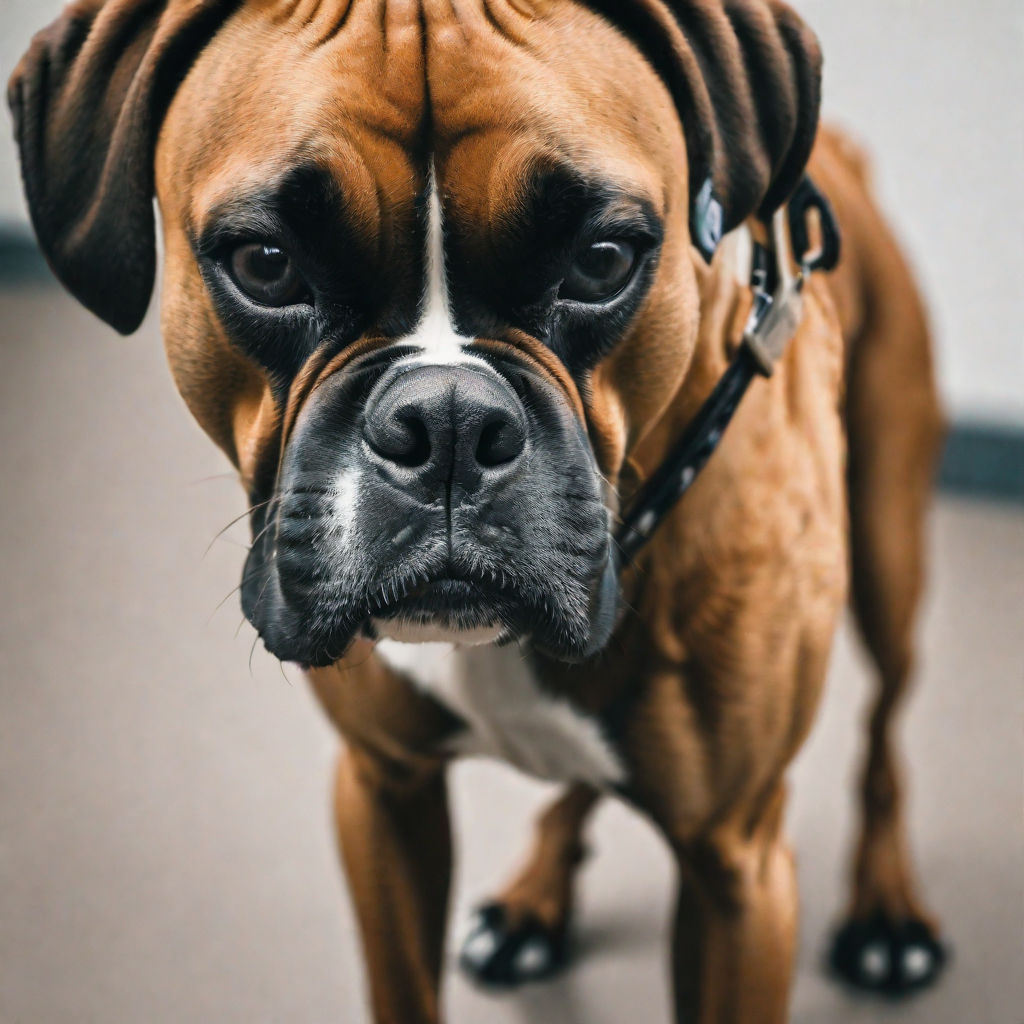 Cool Standing Pug Dog Boxer Punching With Red Leather Boxing