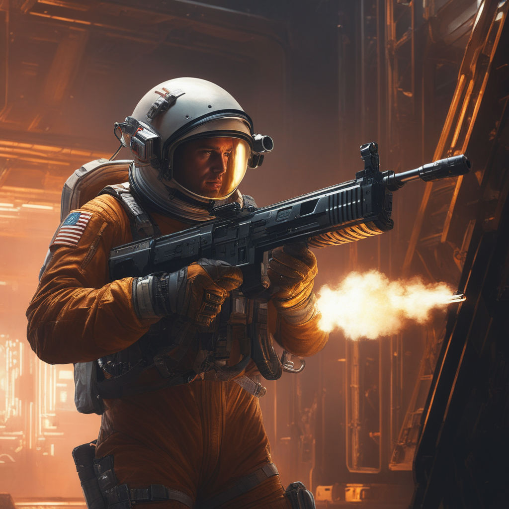 astronaut guy with gun