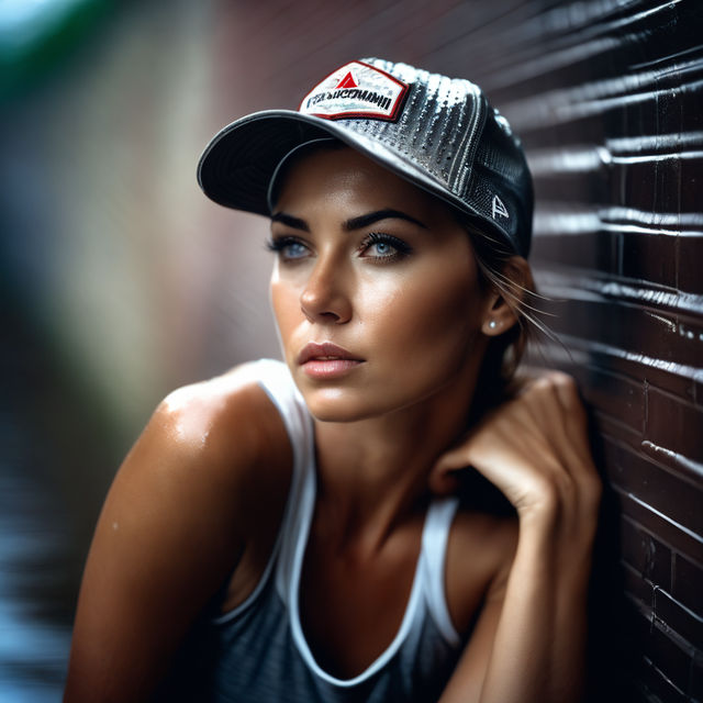 a woman with a baseball for a head - Playground