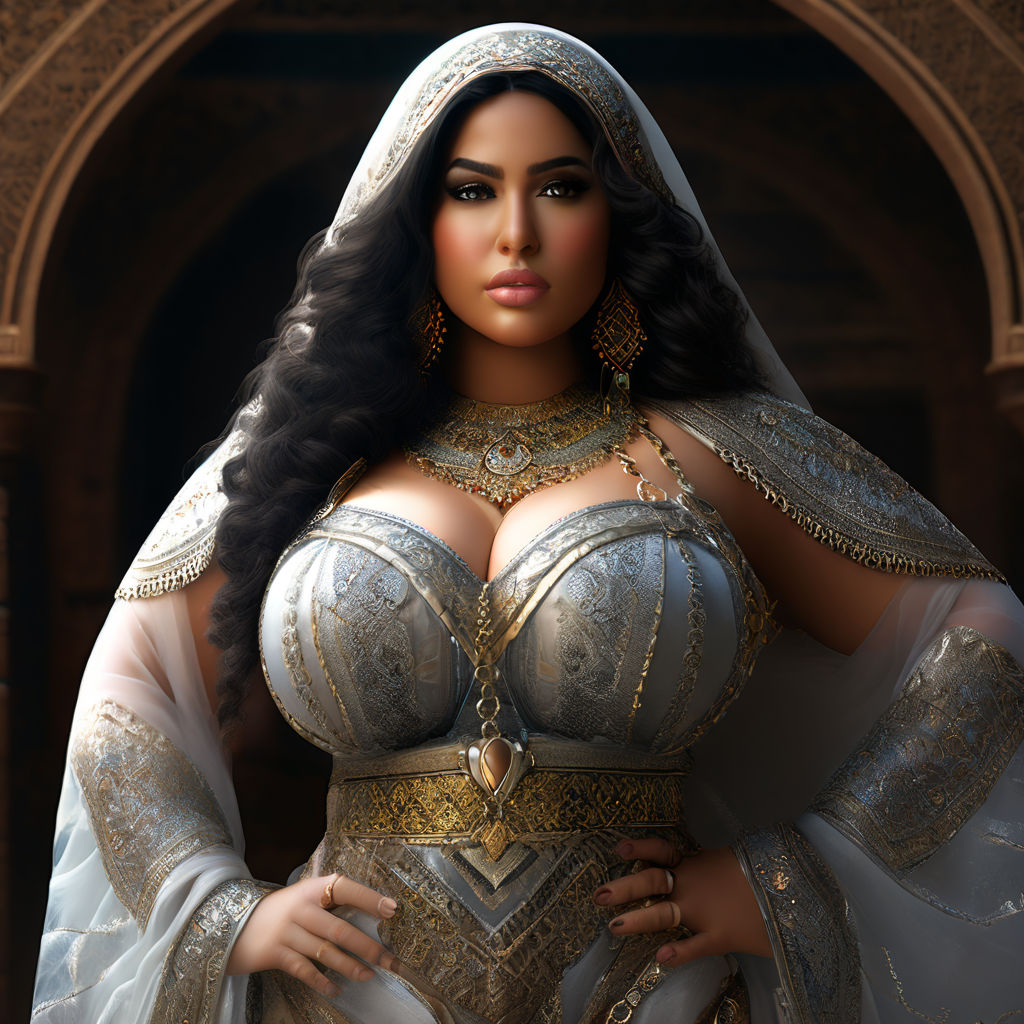 beautiful plus-size medieval gipsy woman with very wide hips - Playground