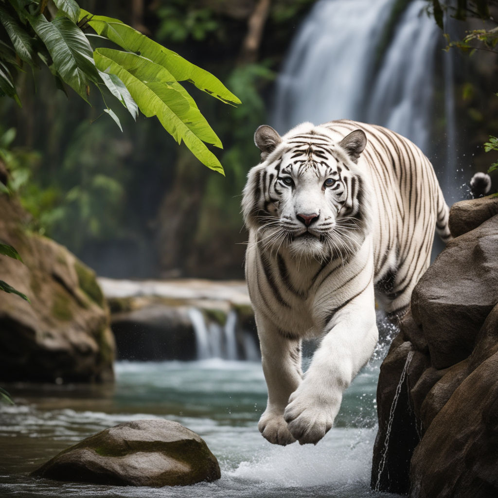 Siberian Tiger Pouncing in Snowy Wilderness.... - Stock Illustration  [109699249] - PIXTA