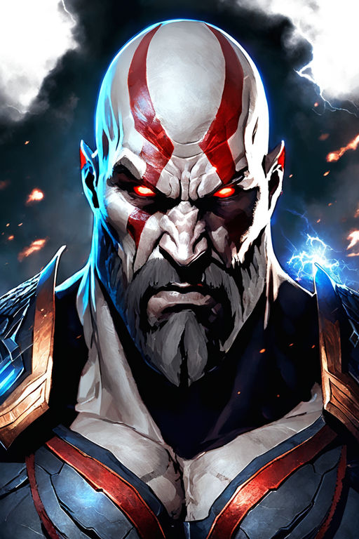 kratos is shouting in his spartan rage type - Playground