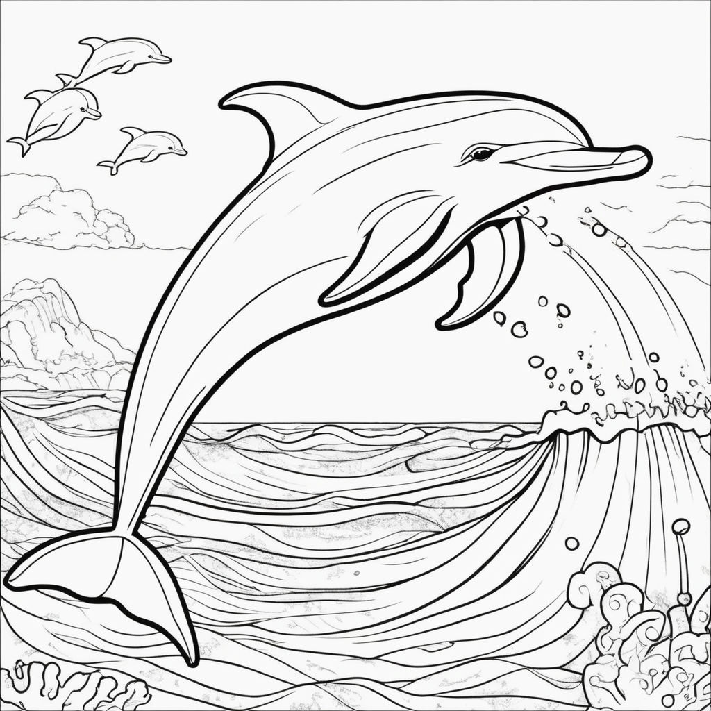 realistic dolphin coloring pages