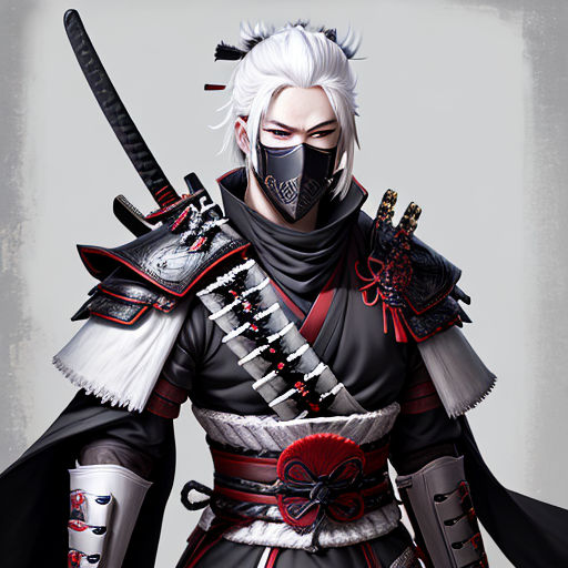 prompthunt: an anime man with dark red hair, wearing samurai armor, drawn  by yoji shinkawa, sci - fi, highly detailed,